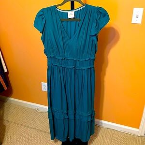 Knox Rose teal ruffle dress size small